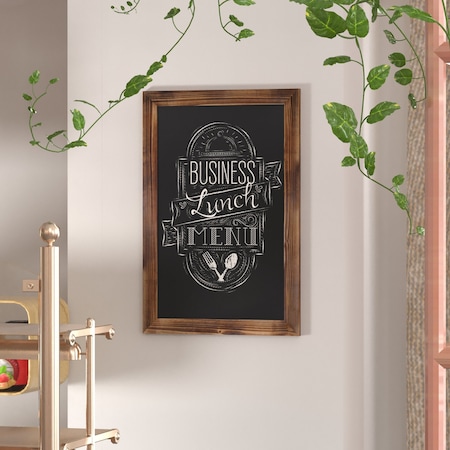Flash Furniture 20 x 30 Torched Wood Magnetic Hanging Chalkboard HGWA-GDIS-CRE8-462315-GG